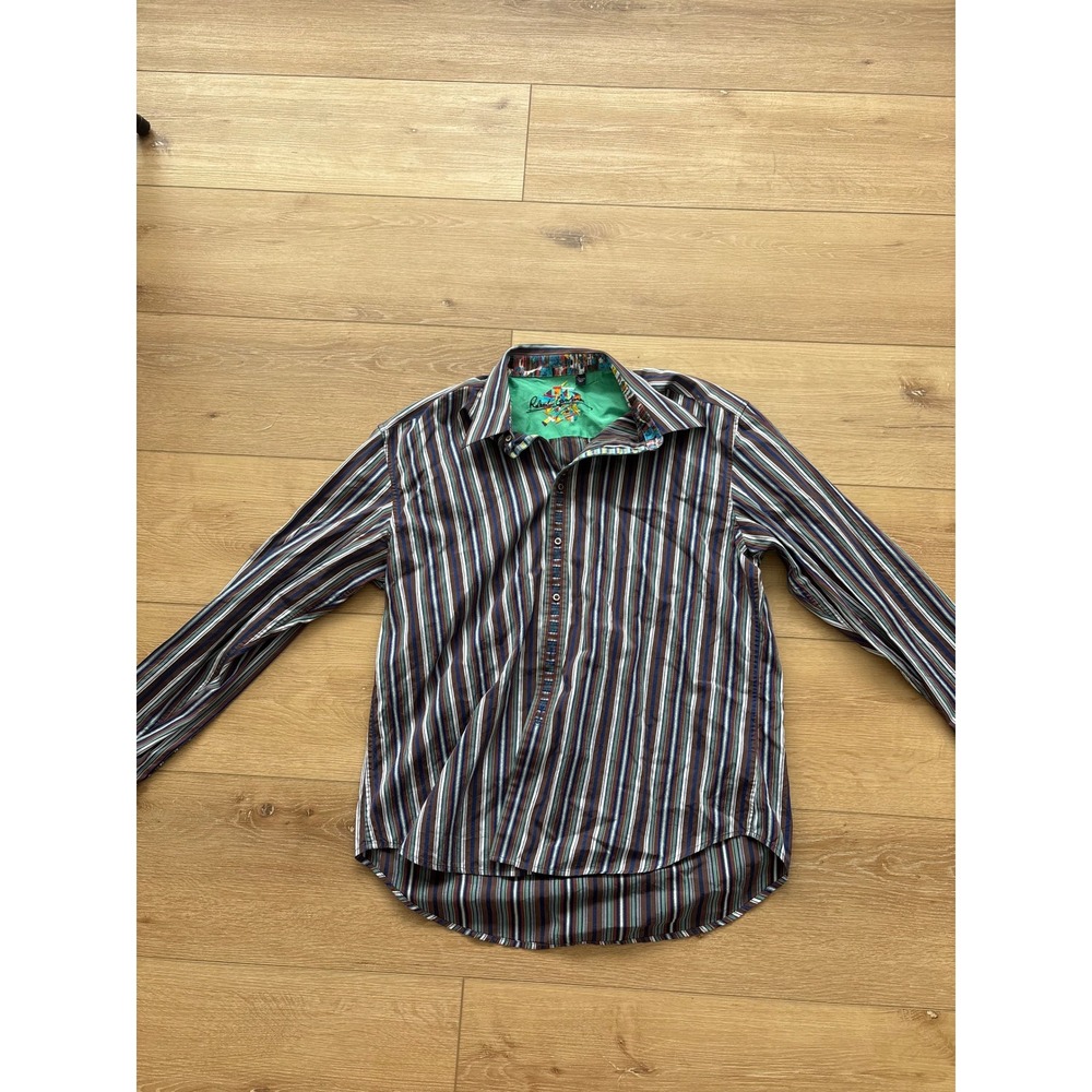 Robert Graham Mens 2XL Striped Button Down Shirt colorful‎ striped  Long Sleeve